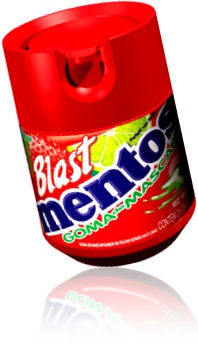 goma de mascar juice blast mentos tutti frutti frutas vermelhas morango e limão